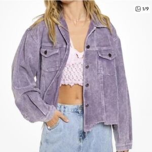 POL Corduroy Blush Pink Rose Cropped Jacket